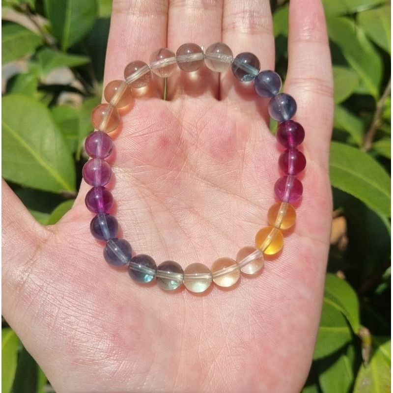 Vòng Rainbow Fluorite 7 - 8mm - Fluorite màu cầu vồng