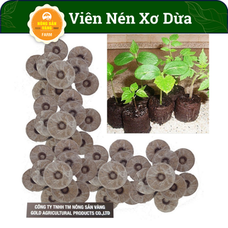 [100 viên] Viên Nén Xơ Dừa, Ươm Hạt Giống, Không Tạp Chất, Giúp Tỉ Lệ Nảy Mầm Hạt Giống Cao Hơn - Nông Sản Vàng