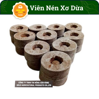 Viên nén xơ dừa, ươm hạt giống, không tạp chất, giúp tỉ lệ nảy mầm hạt giống cao hơn - nông sản vàng