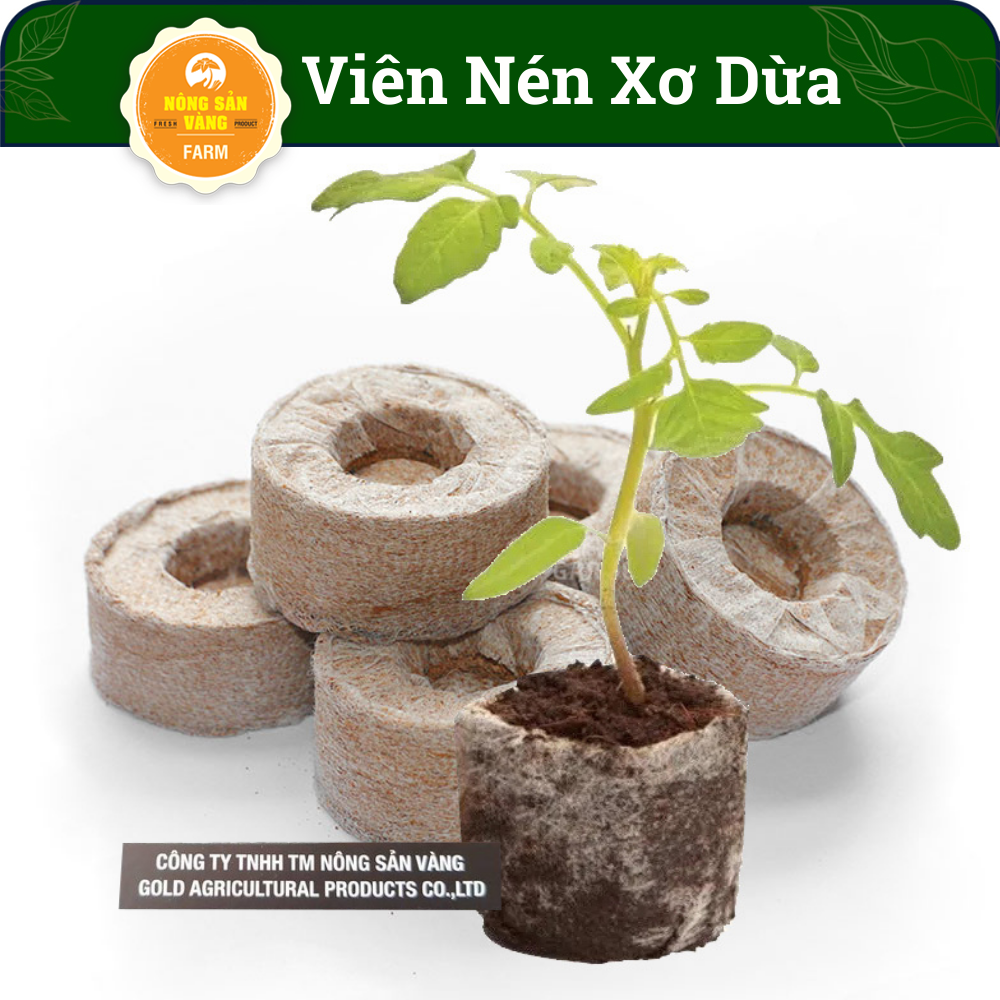  Viên Nén Xơ Dừa Ươm Hạt, Kích Thích Nảy Mầm, Tăng Tỷ Lệ Nảy Mầm - Nông Sản Vàng