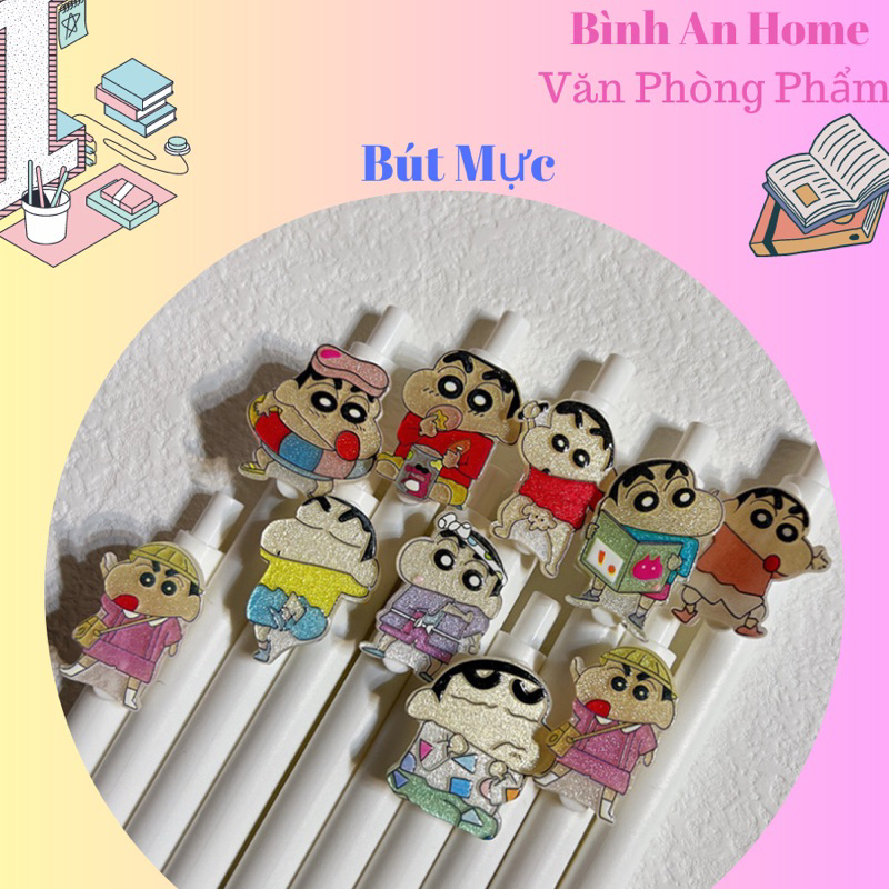 Bút Bi Hoạt Tiết Cậu Bé Bút Chì Shin-Chan Ngòi Bút 0.5mm