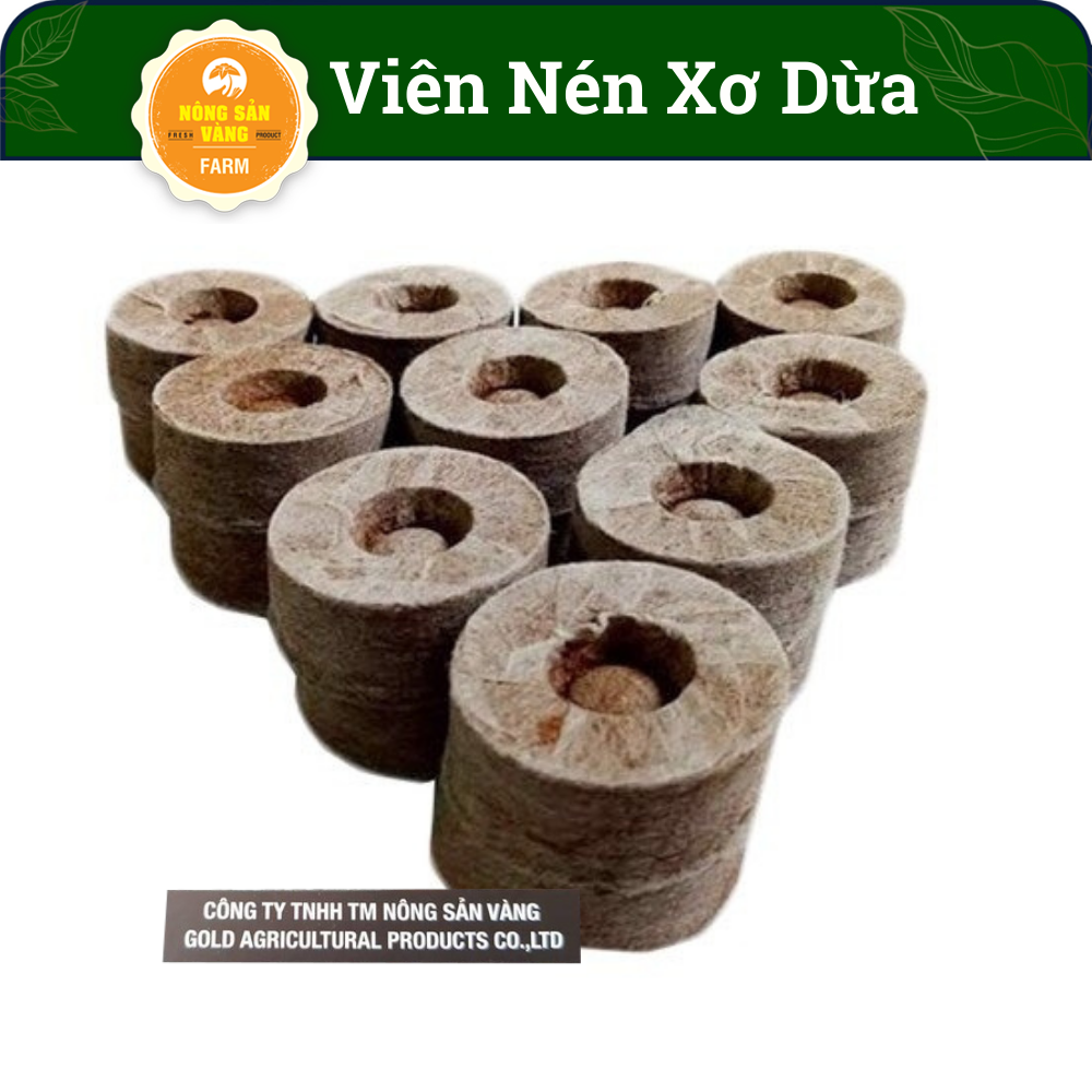 [Combo 10 viên] Viên Nén Xơ Dừa Ươm Hạt, Kích Thích Nảy Mầm, Tăng Tỷ Lệ Nảy Mầm - Nông Sản Vàng