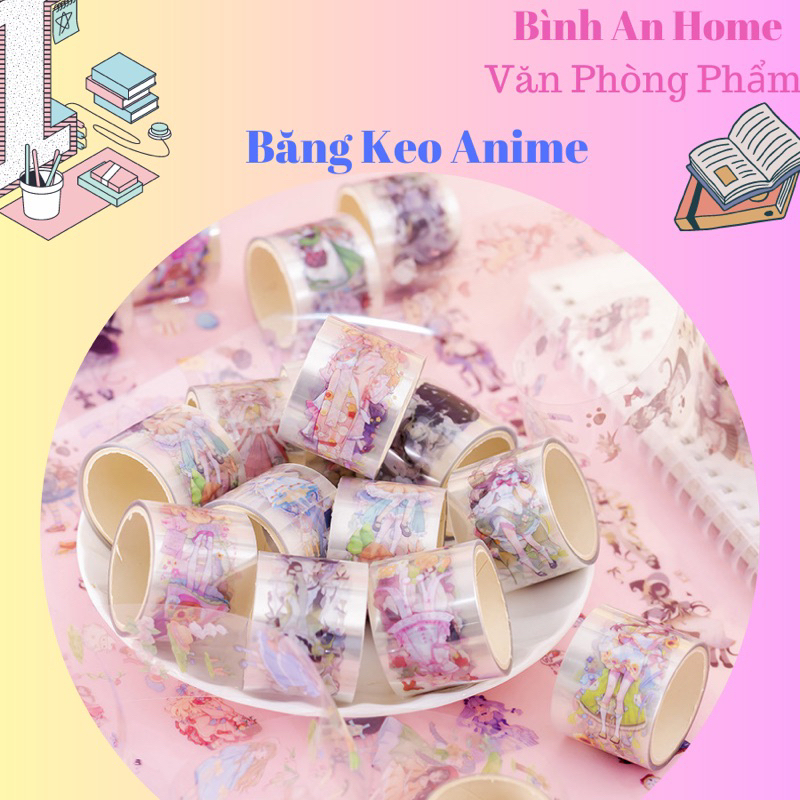 Washi Tape Sticker Cuộn Băng Keo Anime Manga Connic