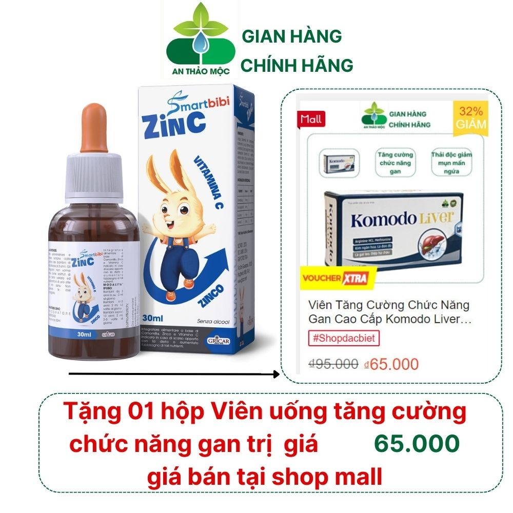 Siro Kẽm Hữu Cơ Smartbibi Zinc Nhỏ Giọt Giúp Bé Tăng Đề Kháng Kích Thích Ăn Ngon Tiêu Hóa Tốt