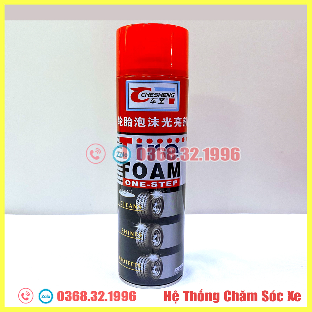 Xịt Bóng Lốp, Đánh Bóng Lốp Xe, Làm Sạch Bụi Bẩn, Bảo Vệ Tăng Độ Đen Bóng Cho Lôp Tire Foam 650ml