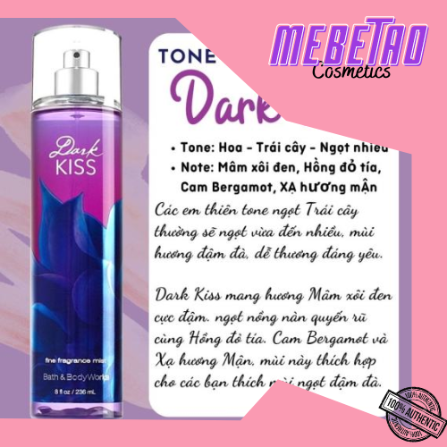 Xịt thơm toàn thân Bath & Body Works Dark Kiss 236ml