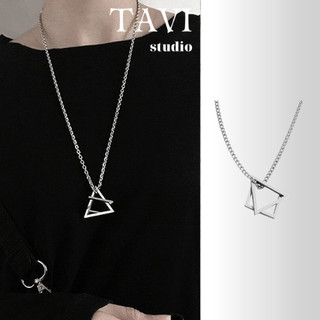 Dây Chuyền Doe68 Bằng Thép Titan Thời Trang Tavi Studio Màu Bạc Cao Cấp - Vòng Cổ Hình Học Cho Nam Nữ Cá Tính