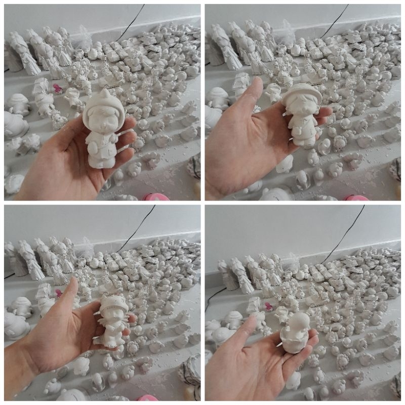 Tượng tô màu thạch cao khủng long size 8cm