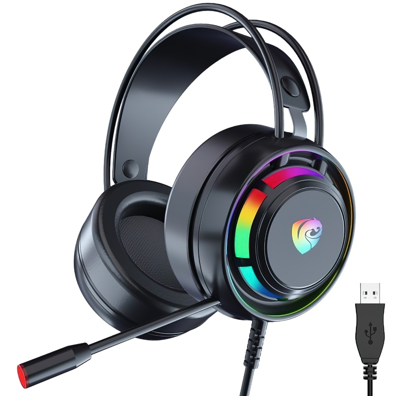 Tai nghe chụp tai gaming giả lập 7.1 đèn Led rgb có micro chuyên game cho máy tính PC laptop PSH300 SUVADO