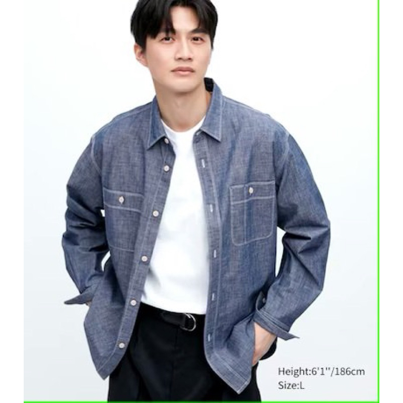 Áo Sơmi Denim Linen Uniqlo vnxk, dày dặn