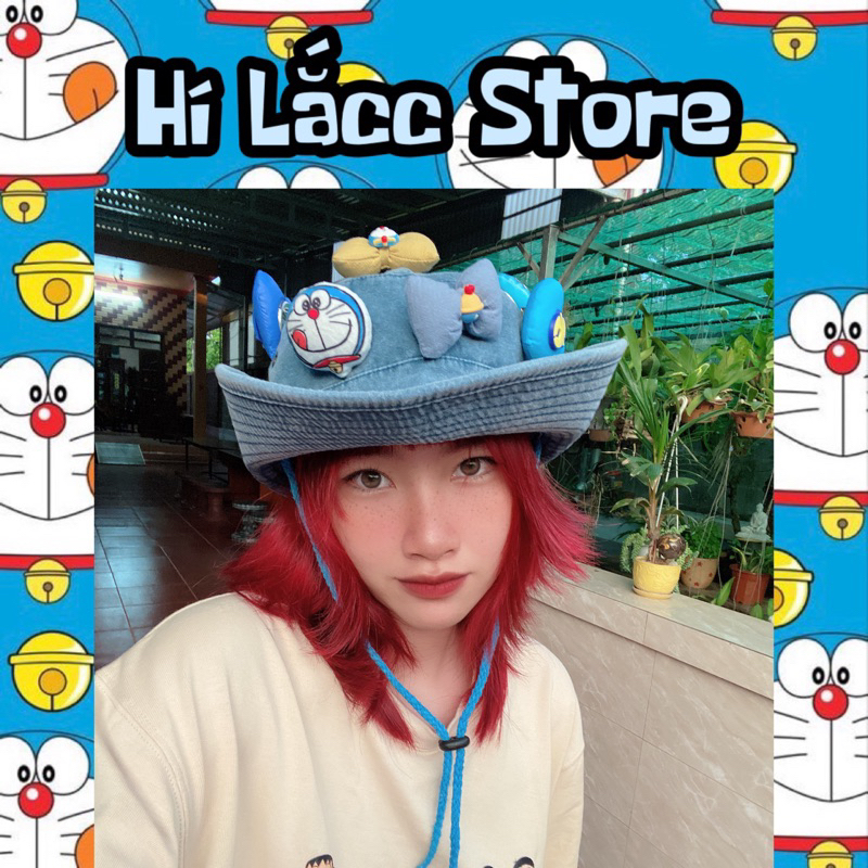 Mũ bucket doremon jean