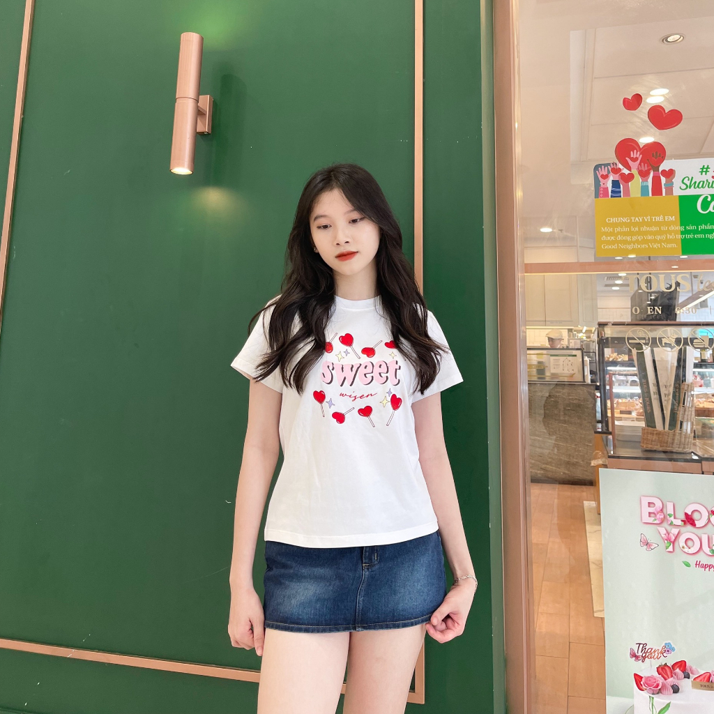 Áo Thun Baby Tee WISEN Phông Unisex Local Brand 100% Cotton Cao Cấp 2 Chiều Mẫu SWEET