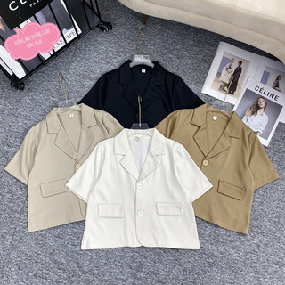 Áo khoác blazer nữ ngắn tay lỡ form rộng 1 lớp nhiều màu, áo khoác ngoài nữ blazer cổ vest cộc tay lửng dáng rộng