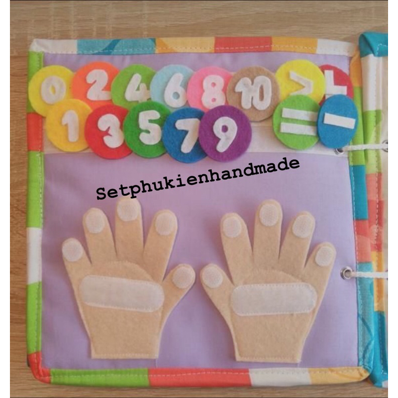 Set nguyên liệu làm sách vải handmade - Bé học toán hoặc làm quà tặng sinh nhật, thôi nôi