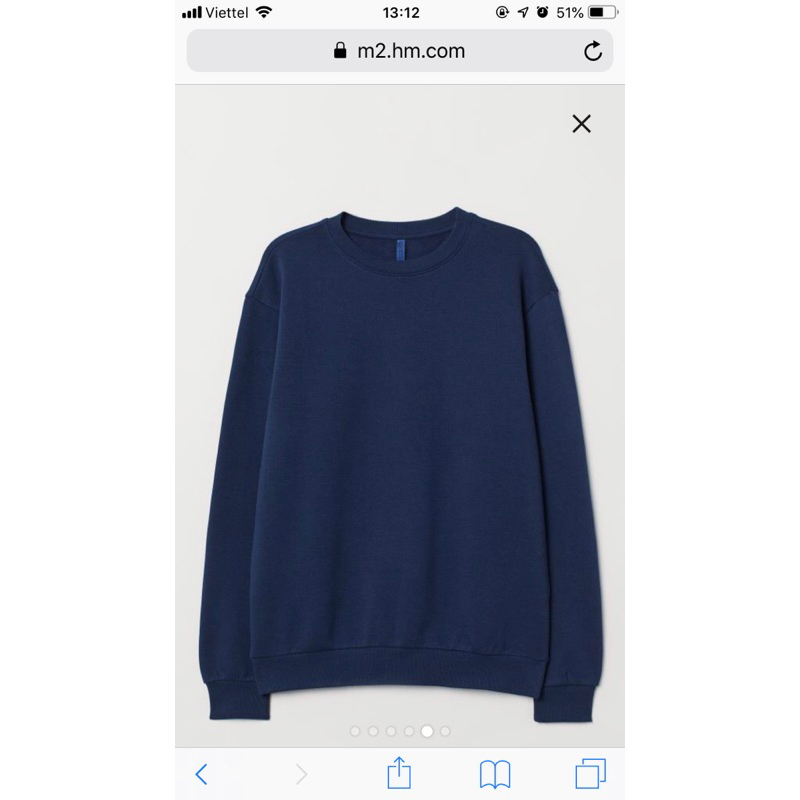 Áo nỉ bông nam H&M auth size M form âu