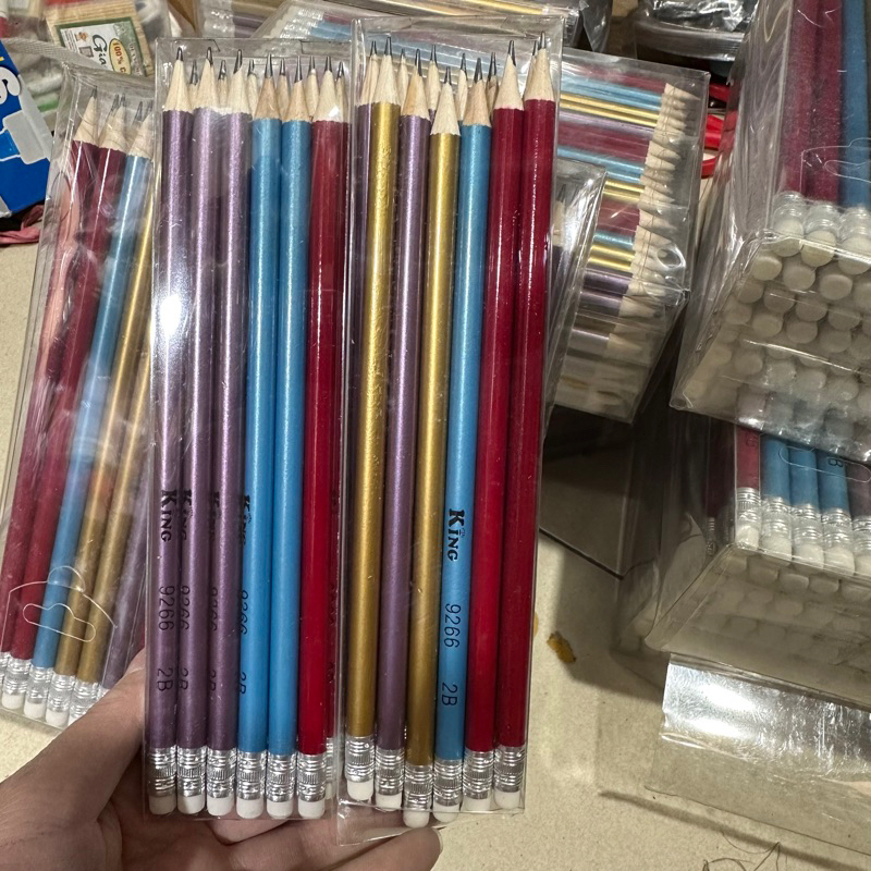 Sỉ 144 cây chì 2B Alinh (9266), viết chì kèm tẩy.