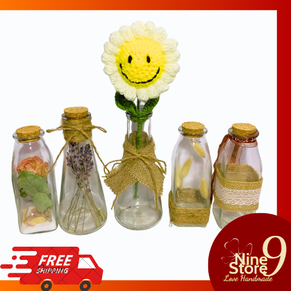 Lọ thủy tinh trang trí decor, cắm hoa phong cách vintage
