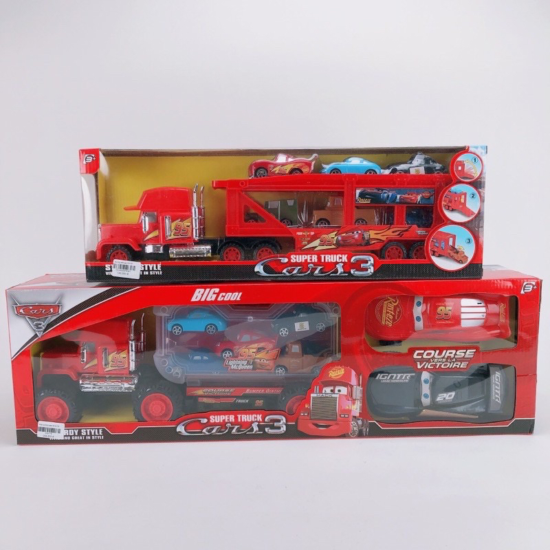 Bộ Đồ Chơi Xe Tải Chở Xe Mcqueen Chạy Đà