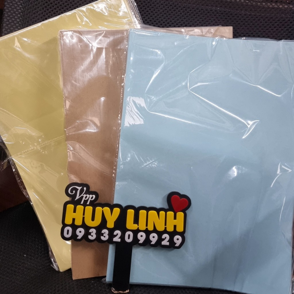 Giấy Decal A4 đế xanh, decal đế vàng, decal da bò khổ  A4 - bám dính tốt