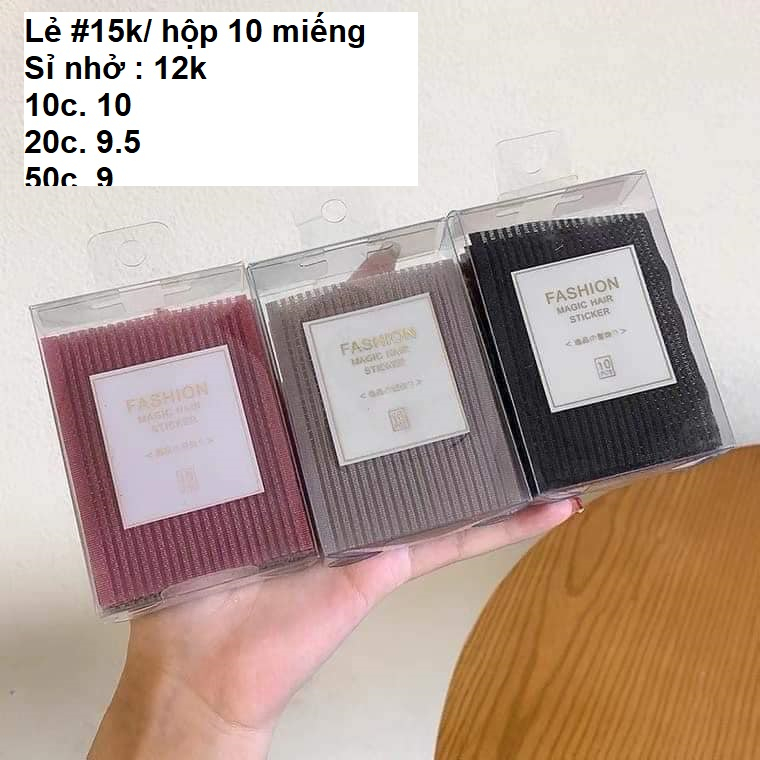 Hộp 10 miếng dán tóc mái loại đẹp size 6-7cm với độ dính tốt