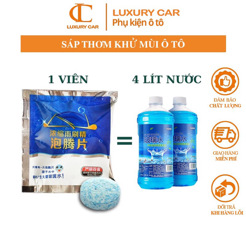 Viên Sủi Pha Nước Rửa Kính Xe Ô tô –Nước Rửa Kính Làm Sạch Vết Bẩn Trên Kính Xe Hơi 14