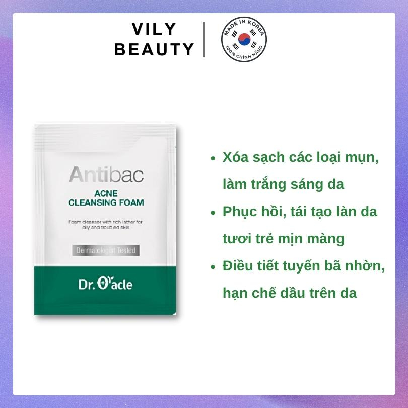 Sữa rửa mặt sáng da, giảm mụn Antibac Acne Cleansing Foam Dr.Oracle 3ml