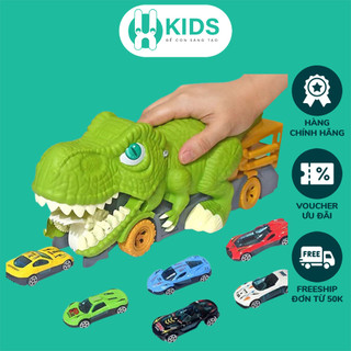 Đồ chơi xe tải khủng long bạo chúa nuốt ô tô vui nhộn X KIDS kèm 4 oto hợp kim cao cấp kích thước lớn cho bé