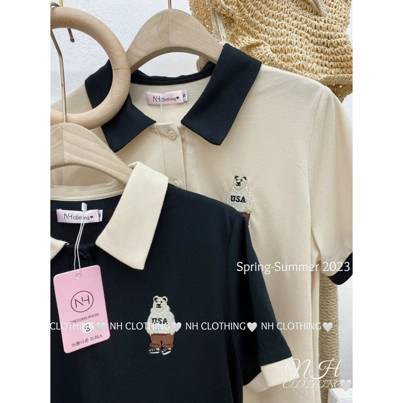 Váy Polo Phông Thêu Gấu Chất Cottong Mềm Co Giãn | BigBuy360 - bigbuy360.vn