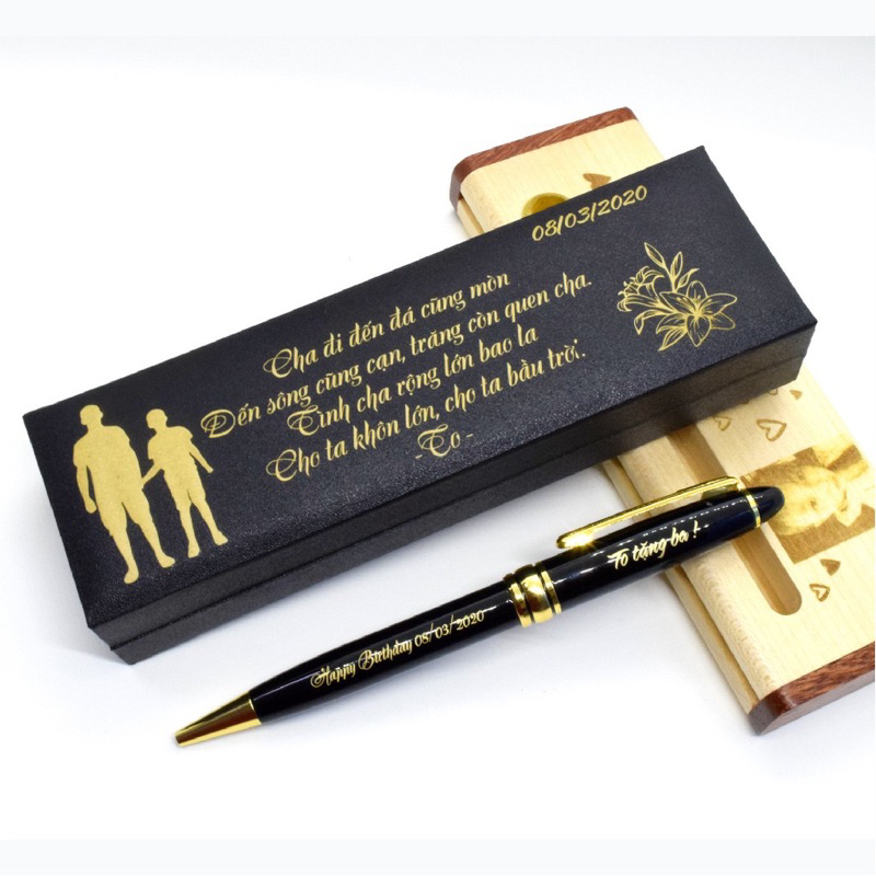 Bút ký xoay khắc tên - Miễn phí khắc tên, logo, câu chúc theo yêu cầu