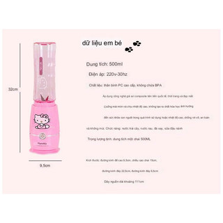 Máy xay sinh tố mini hình Hello Kitty