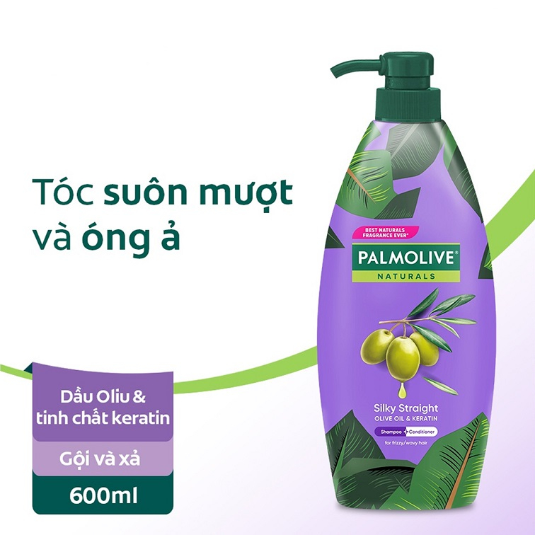 Dầu gội Palmolive kèm dầu xả 2in1 chiết xuất thiên nhiên 600ml