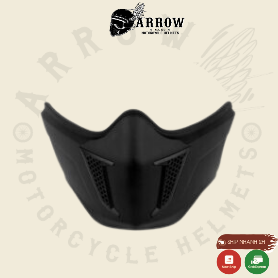 Hàm gắn rời nhựa cao cấp màu đen cho nón bảo hiểm Ego E-5 arrowshop