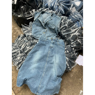 Sét Jean Áo Ghi Lê Kèm Chân Váy A Dài Đủ Size 40-65kg