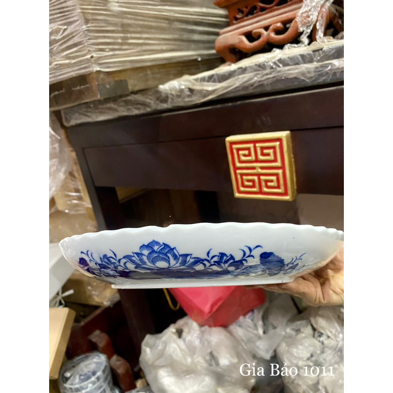 Đĩa thờ men lam 10-12-14-16cm