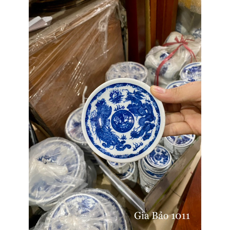 Đĩa thờ men lam 10-12-14-16cm