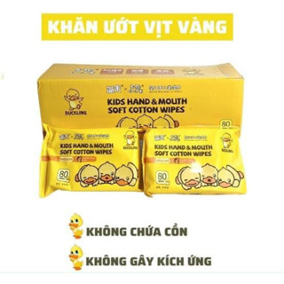 Thùng giấy 10 Gói Khăn Giấy Ướt Con Vịt Vàng Siêu Tiện Lợi