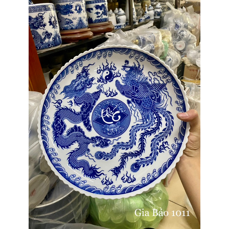 Đĩa thờ men lam 18-20-22-24cm