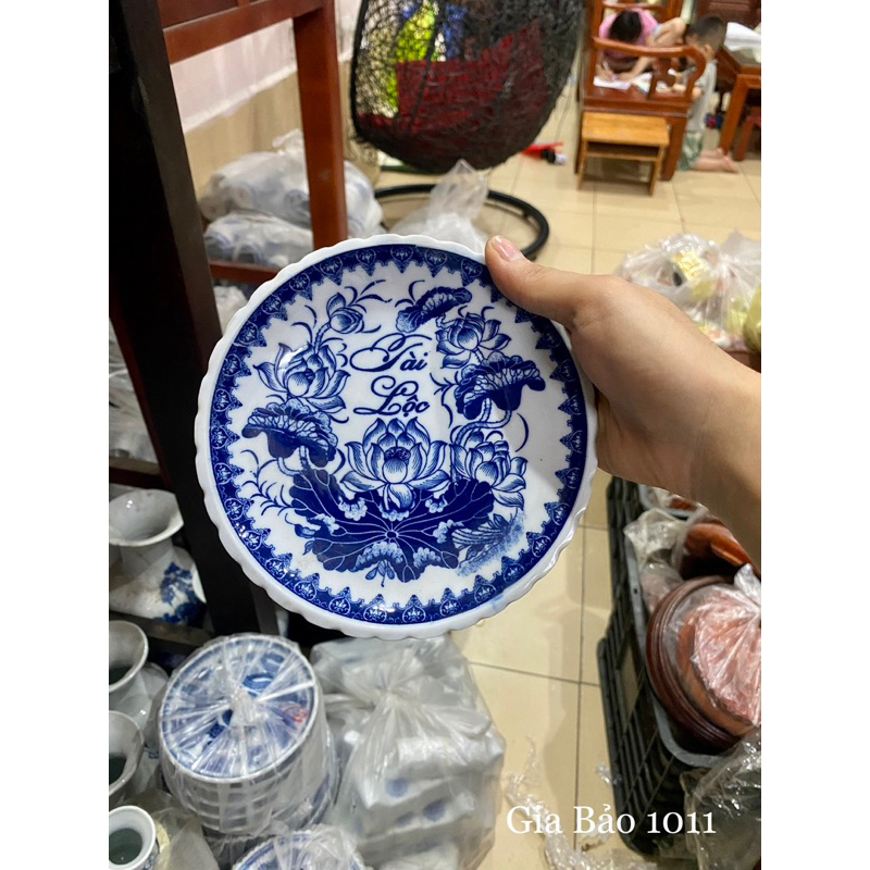 Đĩa thờ men lam 18-20-22-24cm