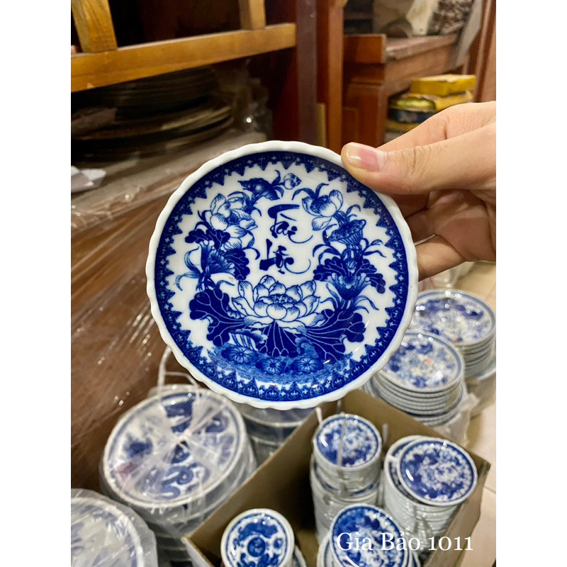 Đĩa thờ men lam 26-28-30cm