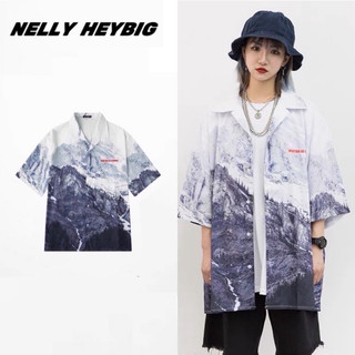 [sẵn] Áo sơ mi 4095 Nelly Heybig tay ngắn form rộng dành cho nam và nữ 39 11.8