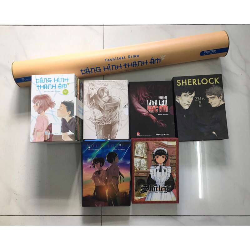 Boxset. Sakamoto, dáng hình thanh âm ,nhành linh lan hắc ám , Sherlock ,Yourname , shirley