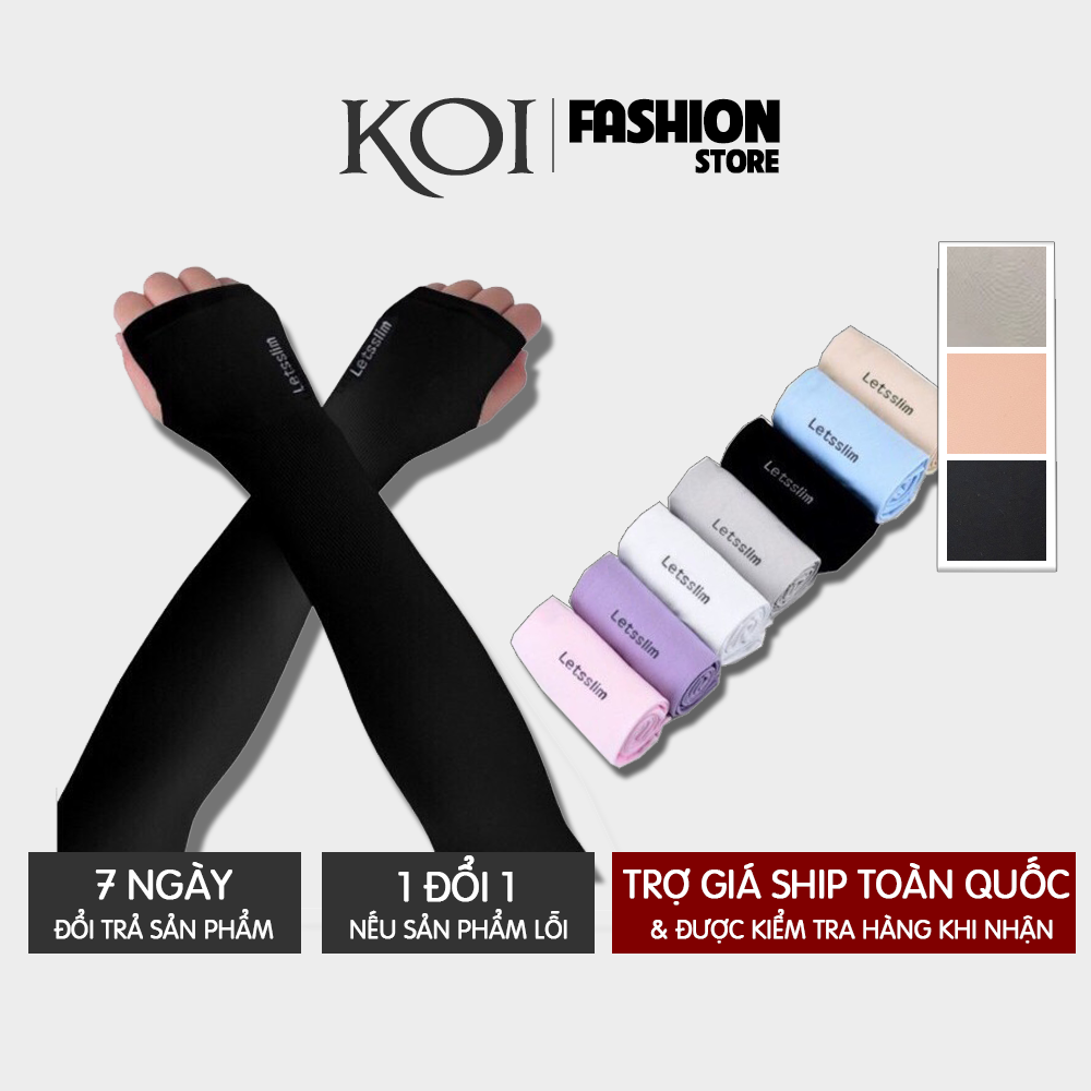 Găng Tay Chống Nắng Hàn Quốc Xỏ Ngón Let's Slim đủ màu Dày Dặn Ngăn Tia UV - Hàng Loại 1