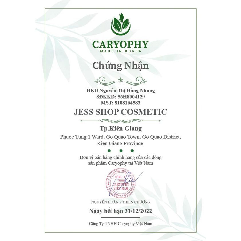 Mặt Nạ Caryophy Portulaca Mask Sheet 22g