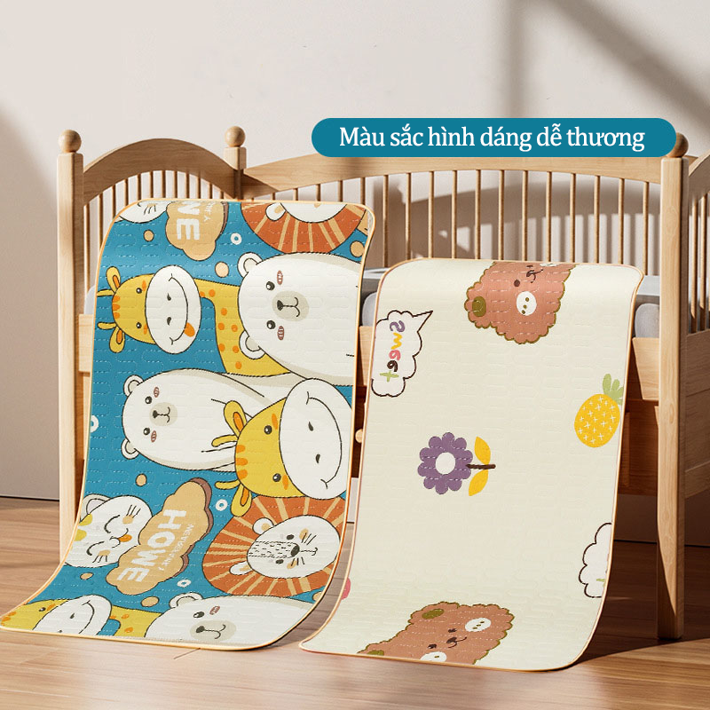 Chiếu Điều Hoà Cao Su Non Cho Bé 5D 60x120 Cm Siêu Mát Chiếu Cao Su Non Giúp Bé Ngủ Ngon Kiêm Đệm Ngủ Cho Bé Sơ Sinh