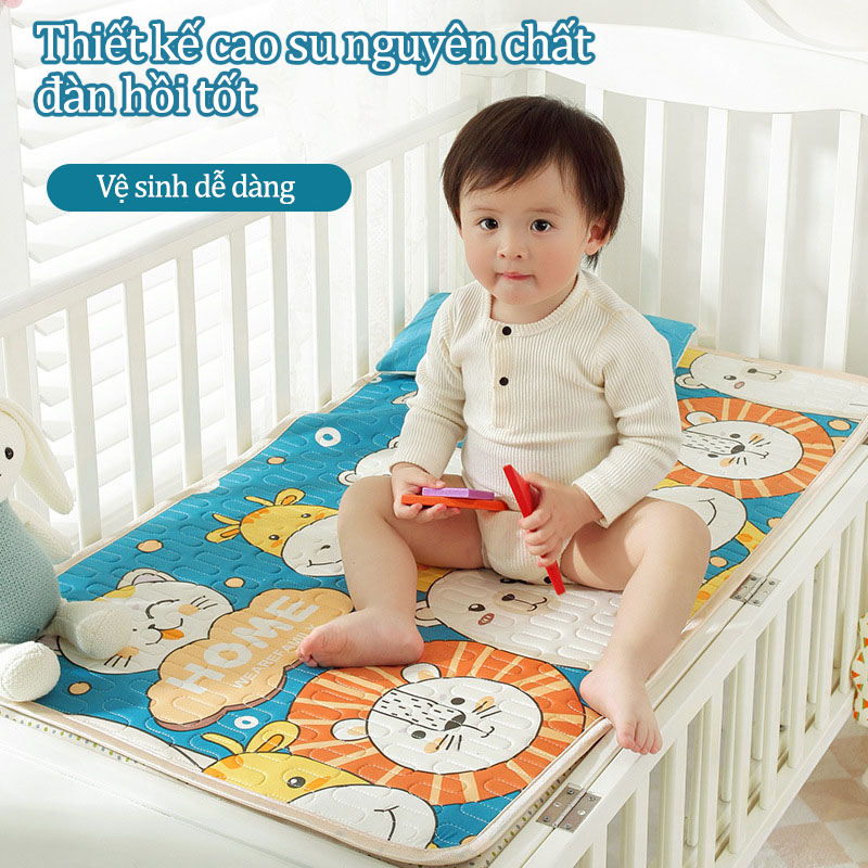 Chiếu Điều Hoà Cao Su Non Cho Bé 5D 60x120 Cm Siêu Mát Chiếu Cao Su Non Giúp Bé Ngủ Ngon Kiêm Đệm Ngủ Cho Bé Sơ Sinh