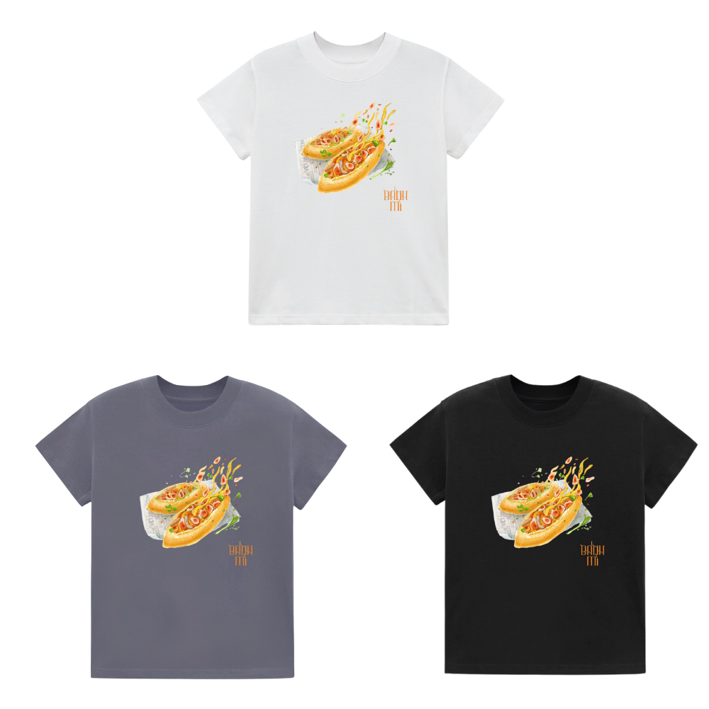 Áo Thun Nữ Baby Tee WASSUP Bánh Mì Tee Cotton 100% Local Brand