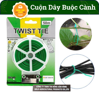 Cuộn Dây Buộc Cố Định Cành, Thân Cây, Làm Giàn Đa Năng 50m, kẽm Bọc Nhựa, Tích Hợp Đầu Cắt Tiện lợi - Nông Sản Vàng