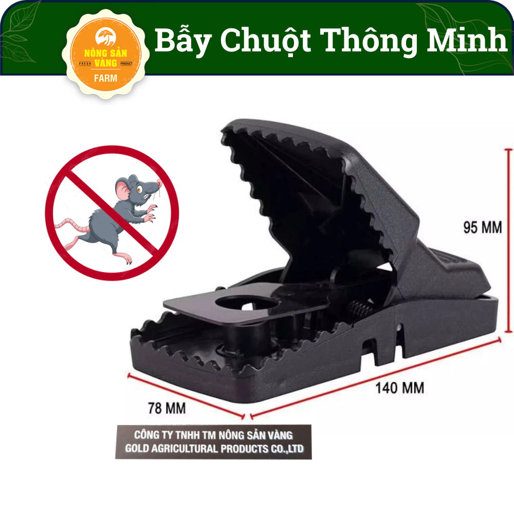 Bẫy Chuột Thông Minh, An Toàn, Dễ Sử Dụng (7,8X14X9,5cm) , Lò Xo Độ Nhạy Cao, Hiệu Quả Cao - Nông Sản Vàng