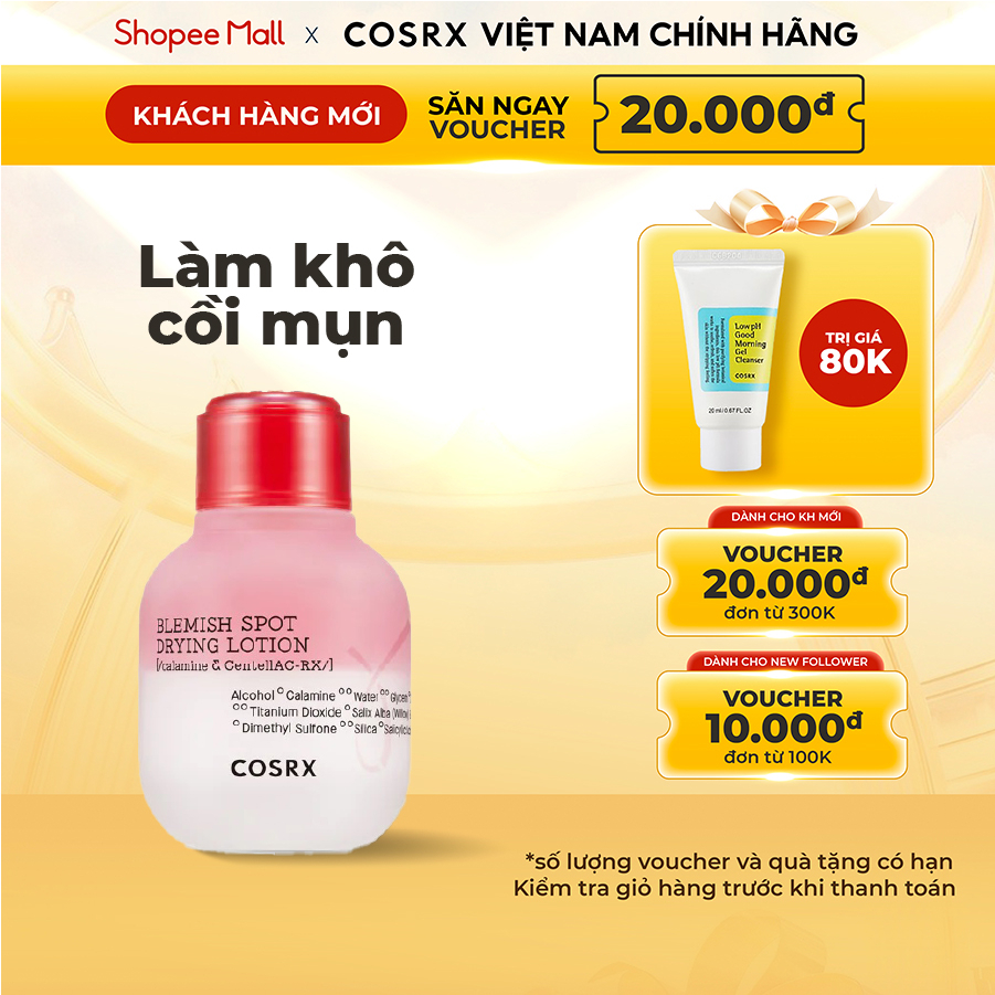 Kem chấm mụn COSRX AC Collection Blemish Spot Drying Lotion 30ml dưỡng da làm khô cùi mụn