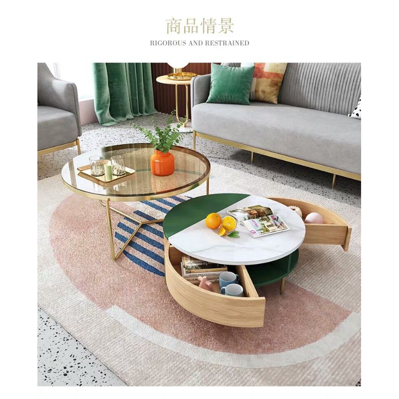Bàn trà sofa tròn thông minh bt10